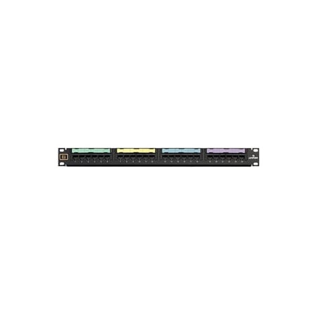 Leviton 24-Port Panel Mod-Telco 2W8P, Voice-Grade, Black 1U 49012-J24